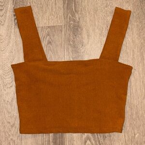 Free People Intimately - Orange Fitted Crop Tank Top